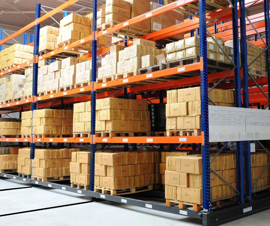 Estanterías con base móvil